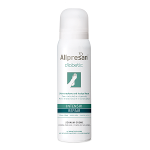 Nega nog za diabetike ALLPRESAN diabetic INTENSIV + REPAIR brez uree, kremna pena, 125ml